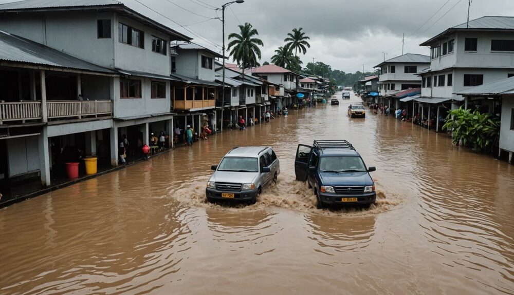 floods isolate indonesia malaysia border