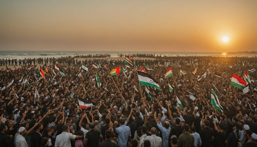 gaza residents gather celebration