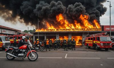 motorcycle workshop fire response