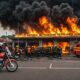 motorcycle workshop fire response