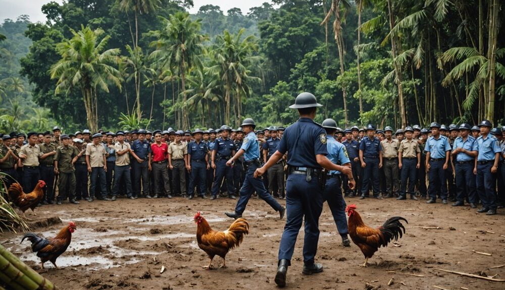 police action against cockfighting